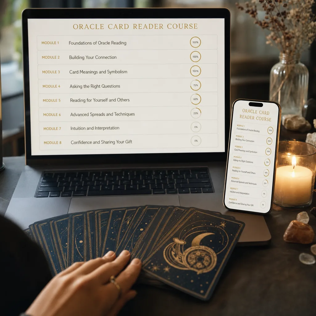 The complete course: 8 modules and 42 lessons in the Oracula platform